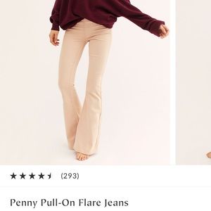 Free People Penny Pull-On Flare Jeans in Gray